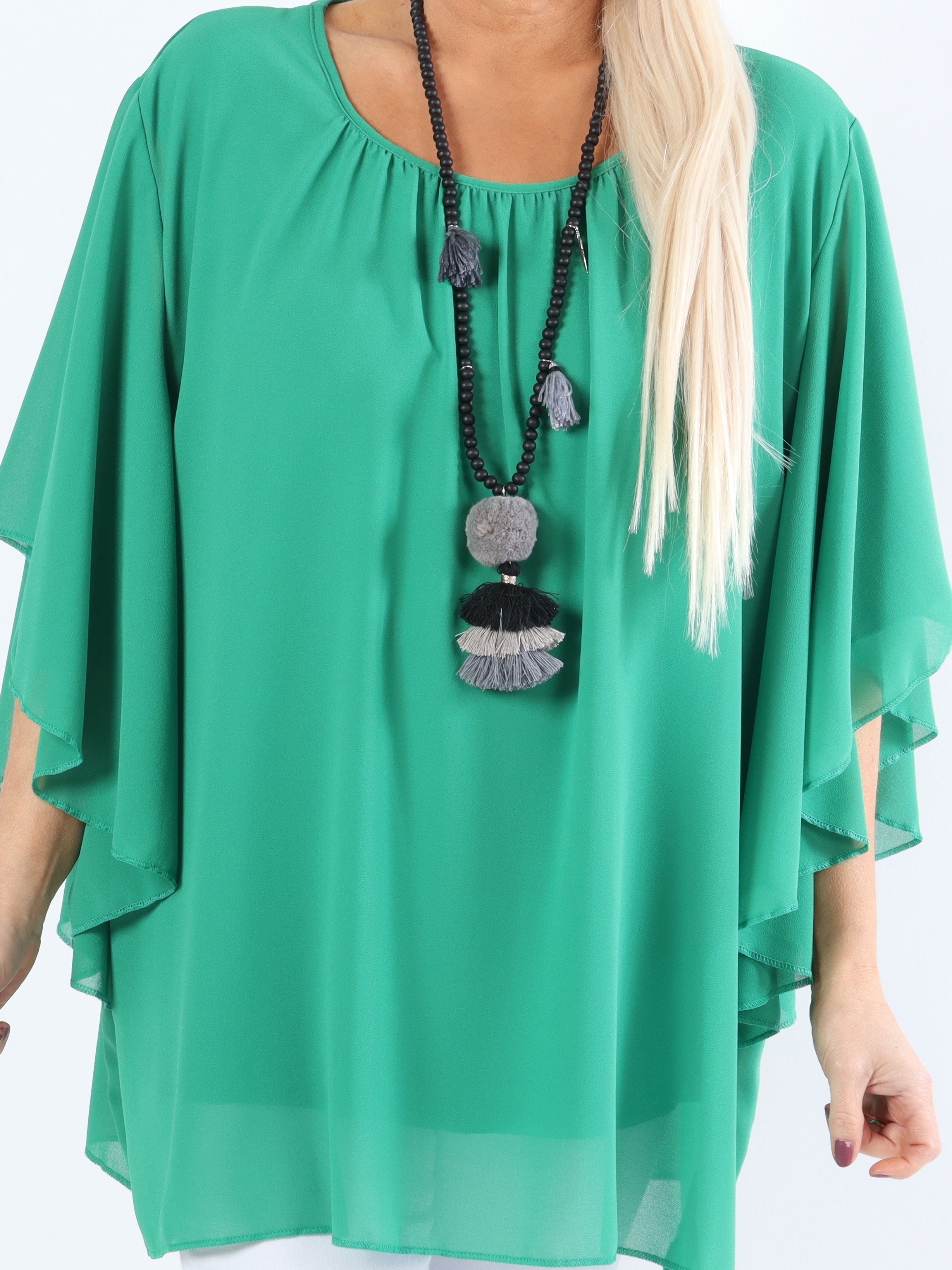 Annis - Söt plus size tunika i lös passform i chiffong